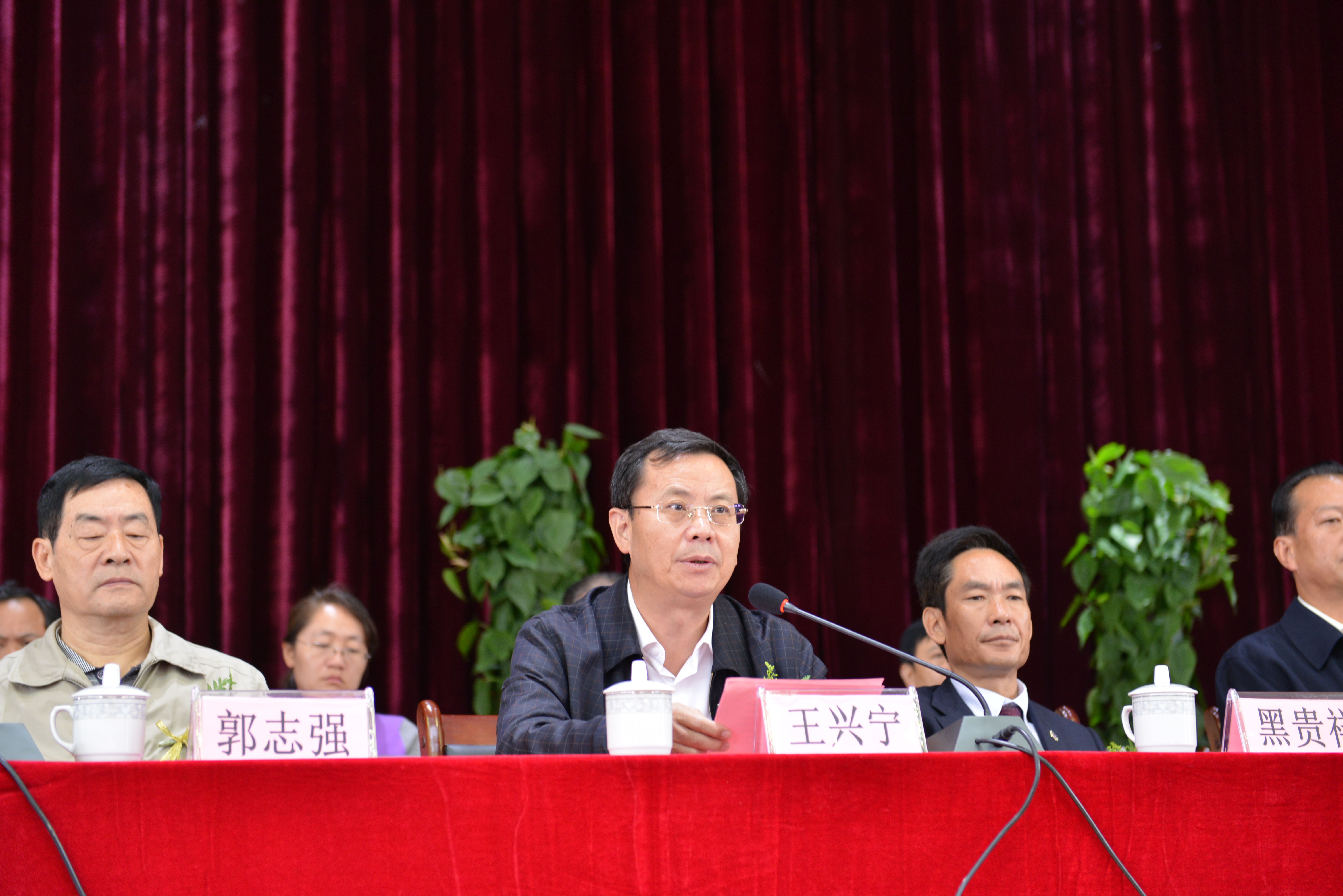 图为云南省残联党组书记、理事长王兴宁同志讲话